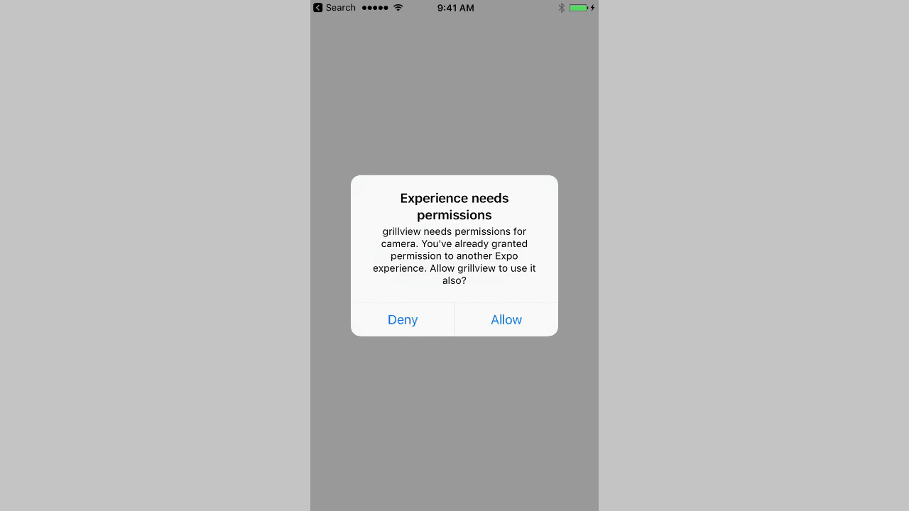 When permission is granted, the app re-renders